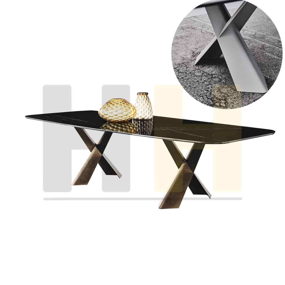 頤朵 麥斯 鐵腳原木餐桌 Cattelan Italia Mad Max Keramik Premium Table 特殊底板設計 陶板餐桌 義大利 西班牙 台灣